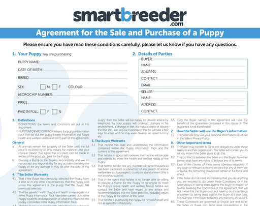 Puppy Sales Agreement - SmartBreeder.com