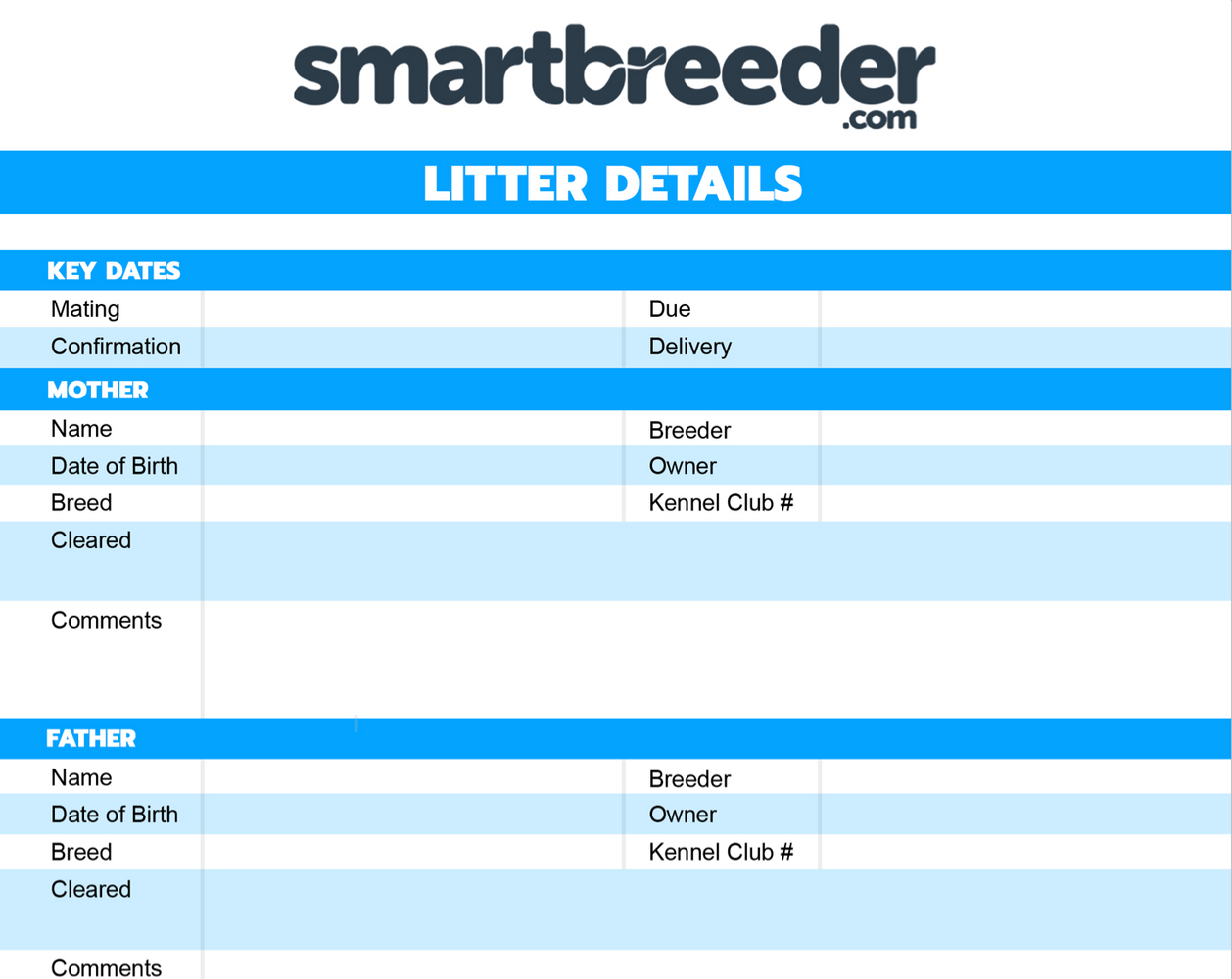 Litter Record Keeping - SmartBreeder.com